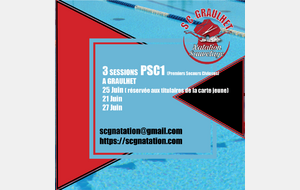 SECOURISME 3 sessions PSC1 en Juin!