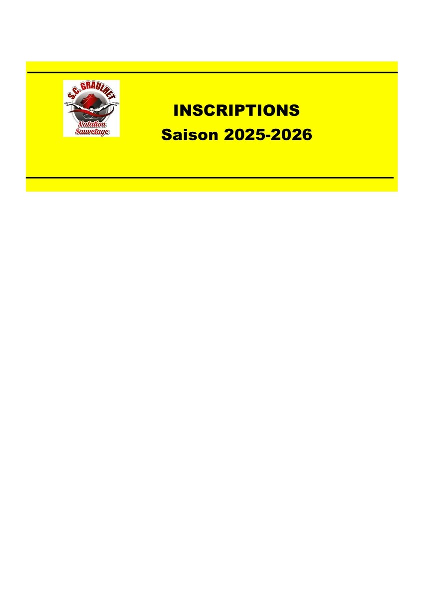 Inscriptions Saison 2025-2026
