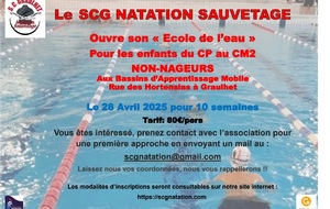 Le SCG Natation Sauvetage ouvre son Ecole de l'eau