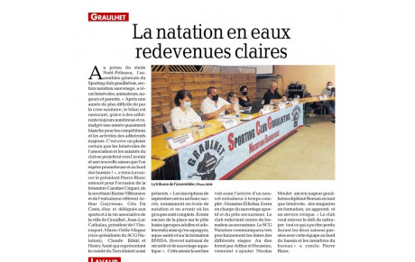 AG du Club, article paru dans la Dépêche.