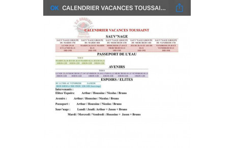 stages vacances de Toussaint 