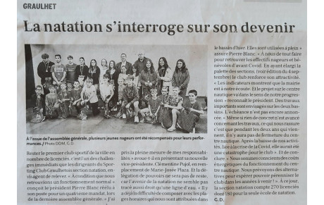 le SCG Natation / Sauvetage dans la presse